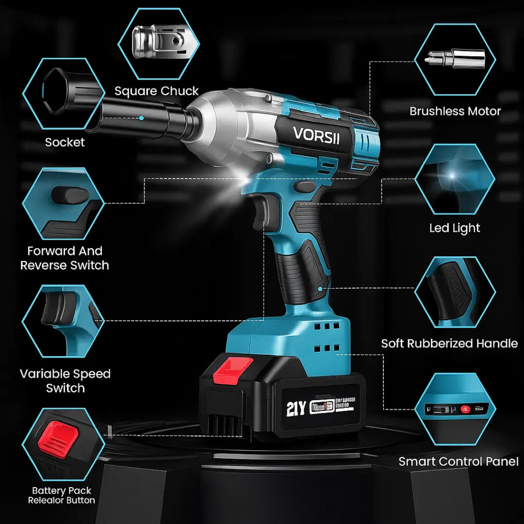 VORSII TorqueMax 650 Pro — 20V MAX Brushless + FREE Battery + Charger