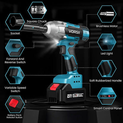 VORSII TorqueMax 650 Pro — 20V MAX Brushless + FREE Battery + Charger